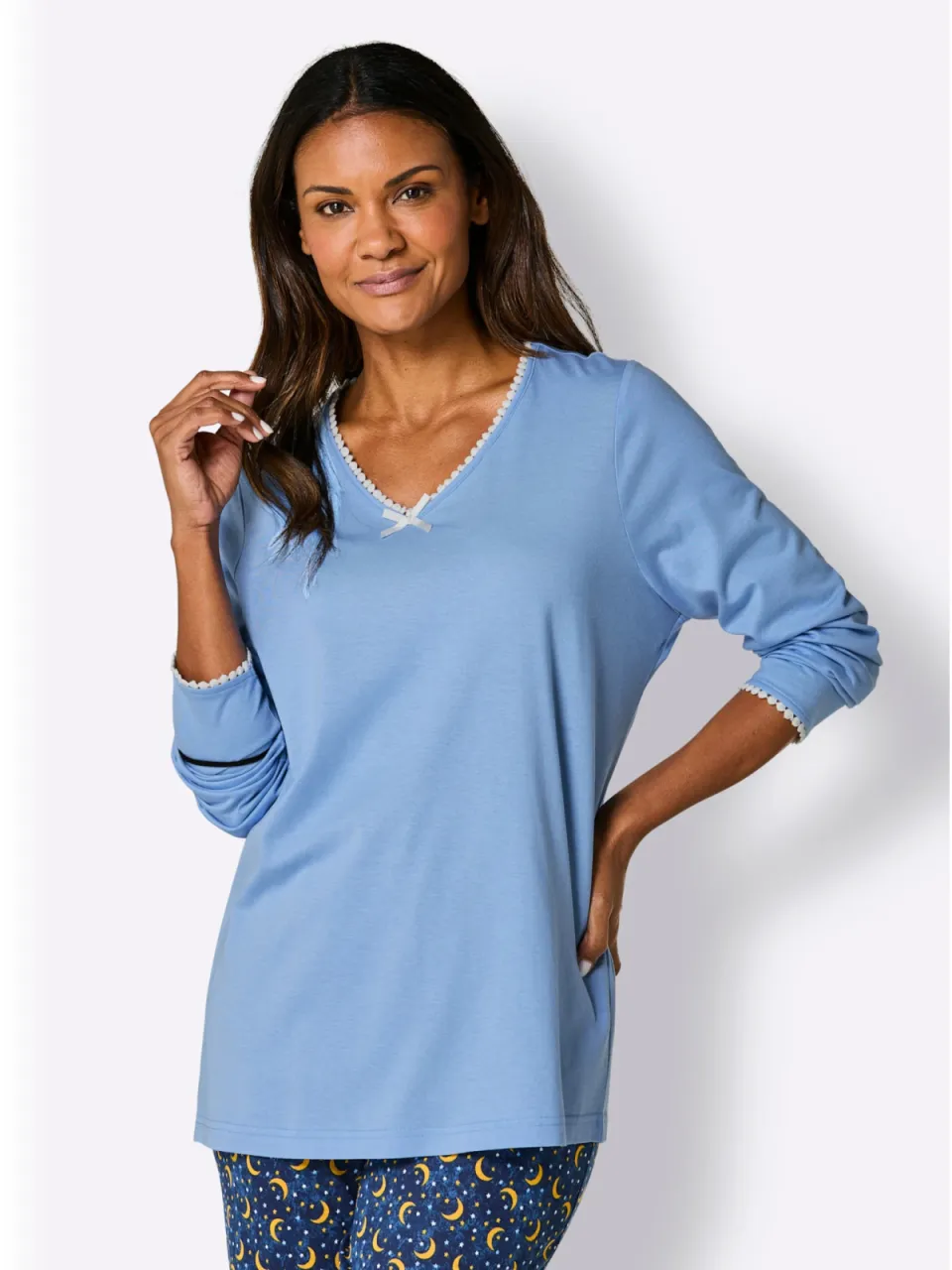 Pyjama-Shirt hemelsblauw
