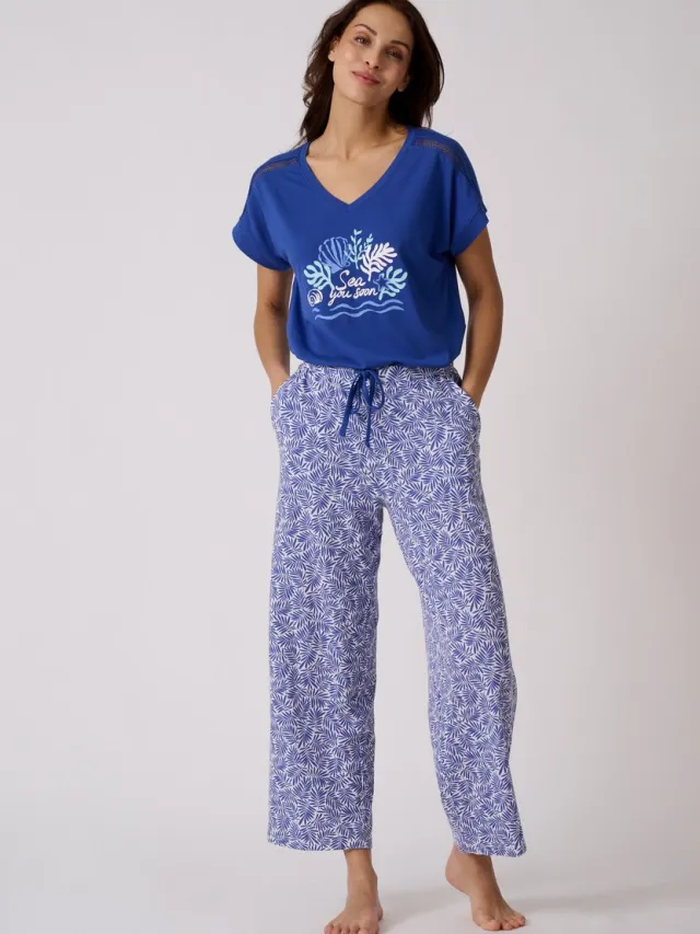 Damart Climatyl pyjama van jerseytricot - Dames - Blauw - 42-44 (M)