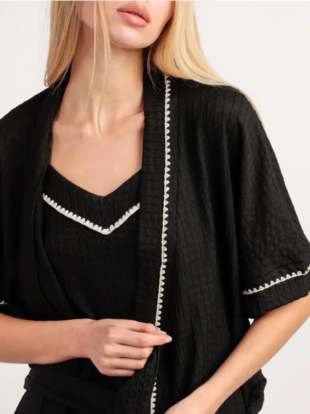 Admas Luxury Kamerjas Dames (Zwart)