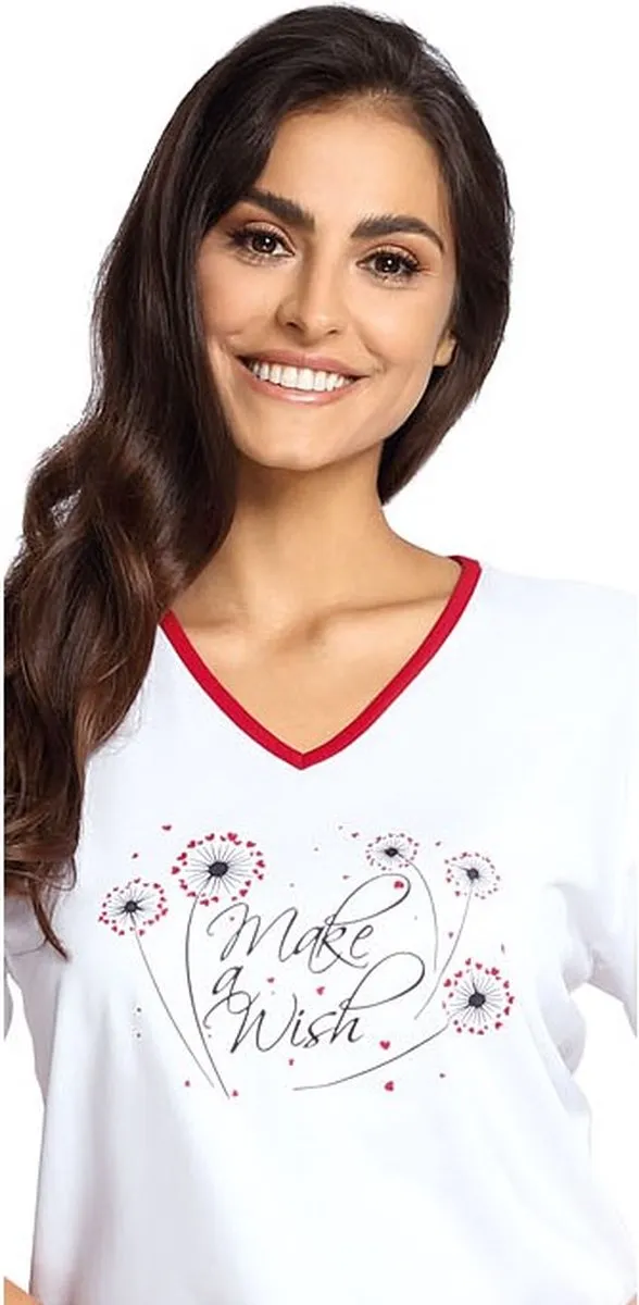 Comtessa Dames Pyjama 'Make a Wish' White Wit