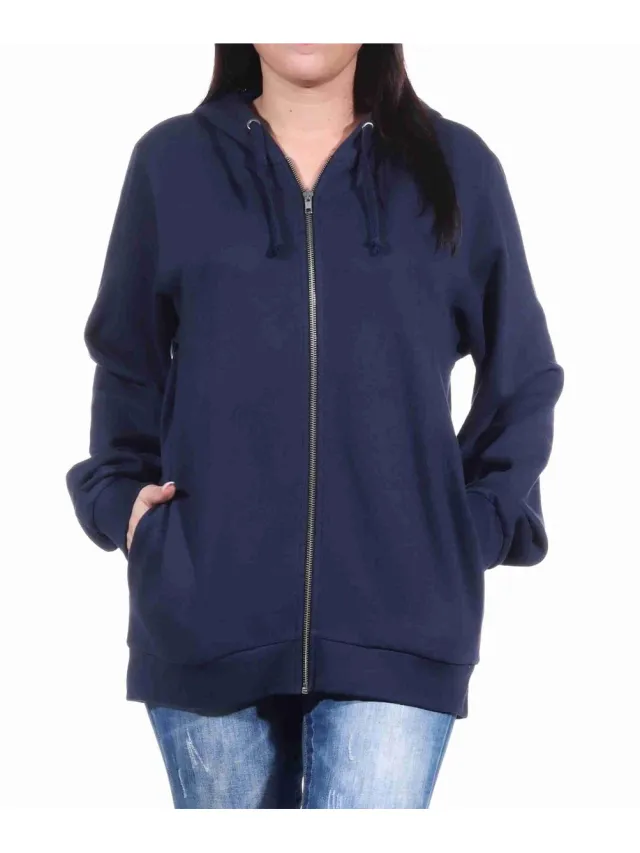 Normann Dames jack met capuchon voor vrijetijdspak, sportpak of joggingpak navy
