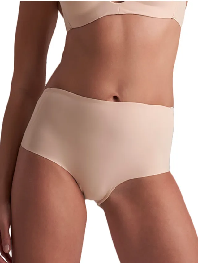 Bye Bra Slips Bye Bra Middenhoge slip met lage rug Shapewear Beige