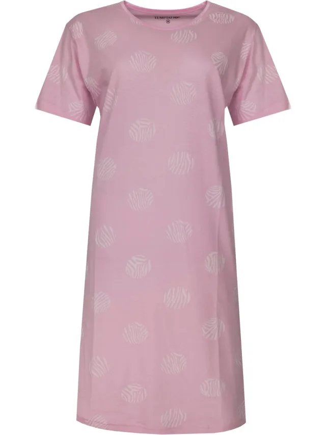 Temptation Dames Big Shirt - Korte Mouwen - Roze