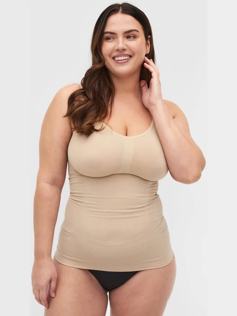 Zizzi corrigerend hemd lichtbeige, foto 4