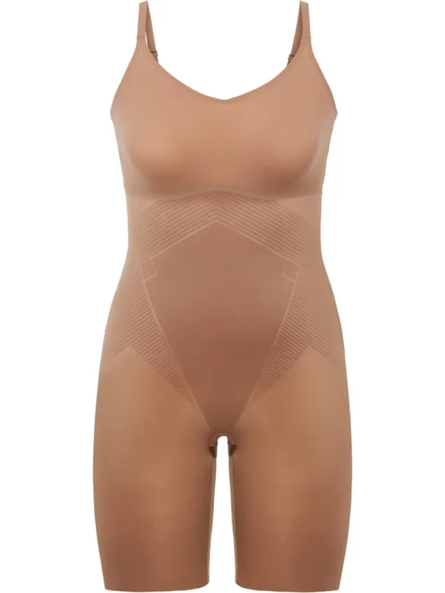 Spanx SPANXshape™ Invisible Mid-Thigh Bodysuit - Kleur Cafe au Lait (donkere huidskleur)