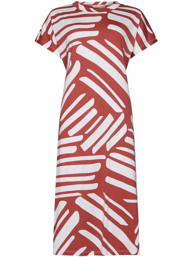 Pastunette Dames Nachthemd Pastunette Premium - Geometric - Katoen/Modal oranje