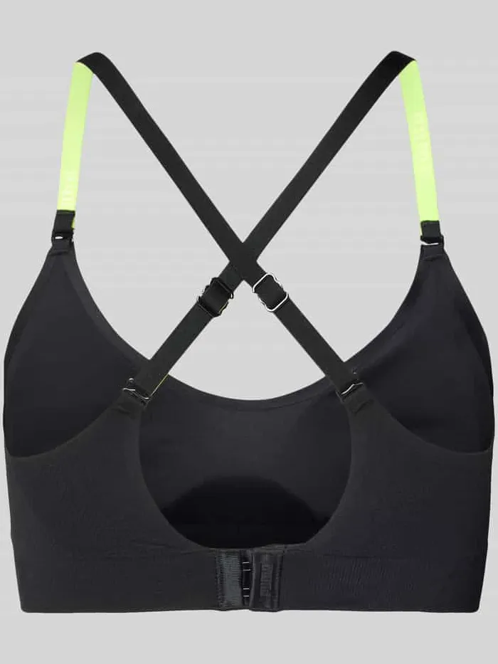 Puma Triangel-bh met logo en gekruiste bandjes zwart, foto 2