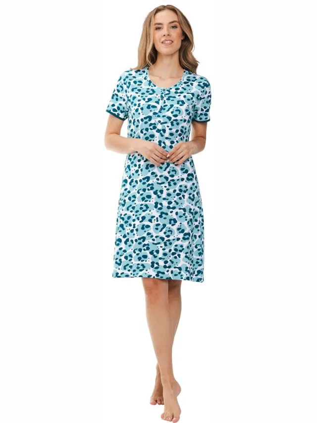 Rebelle Dames Nachthemd Rebelle - Tropical Turquoise - Bio Katoen
