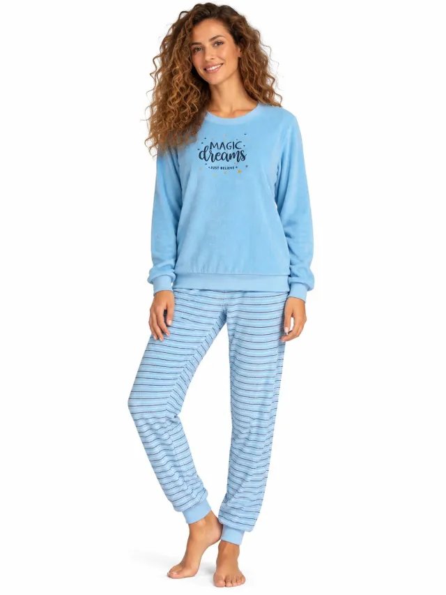 Comtessa Badstof Dames Pyjama – Winter – Blauw