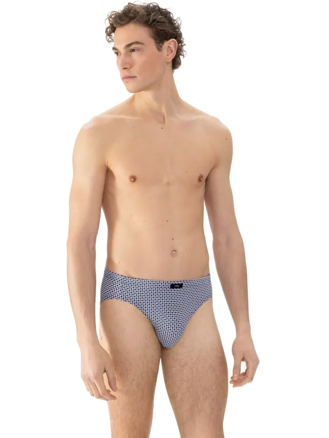 Mey slip blauw gemusterd