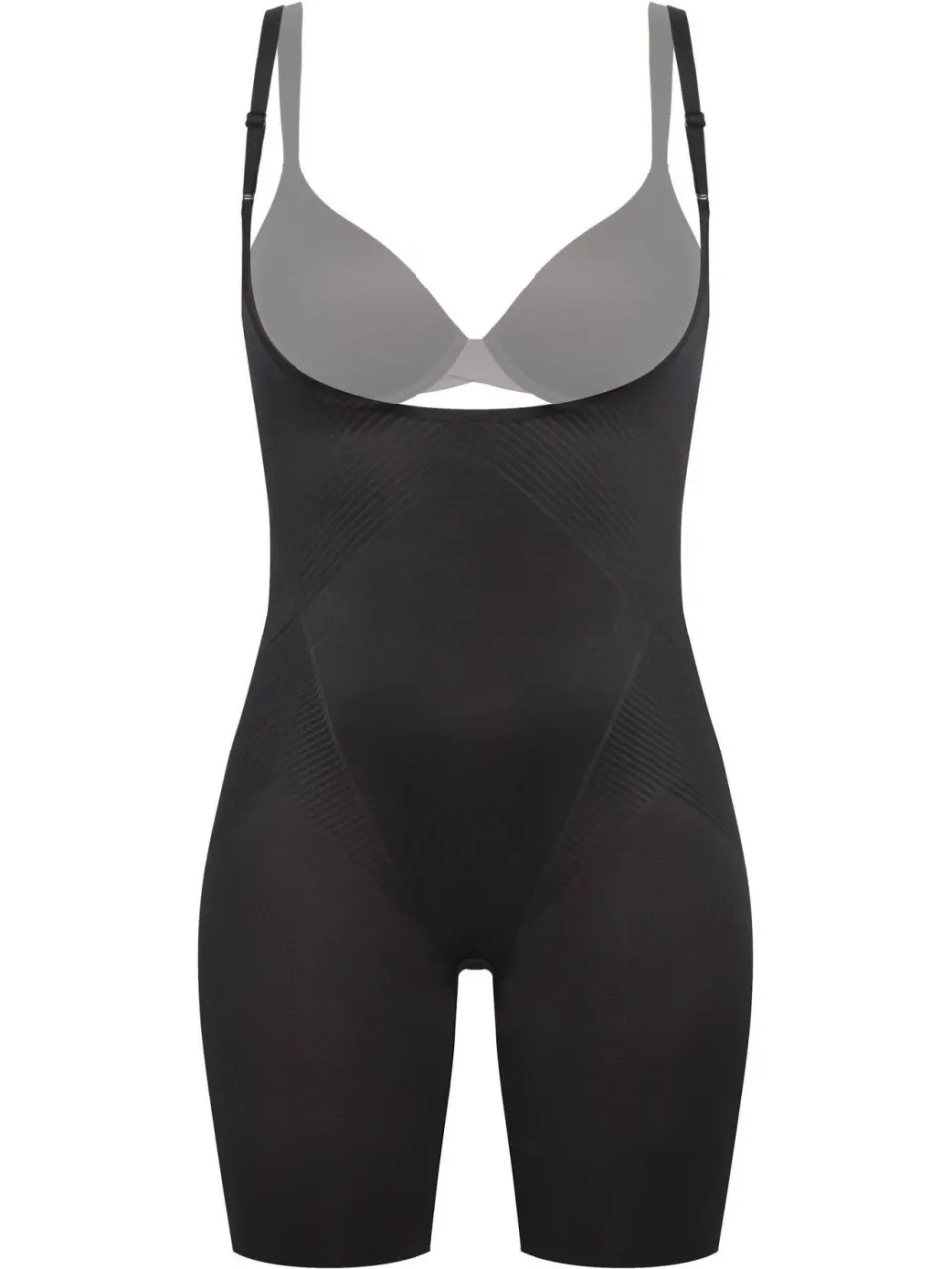 Spanx SPANXshape™ Invisible medium corrigerende Open-Bust Mid-Thigh bodysuit zwart, foto 2