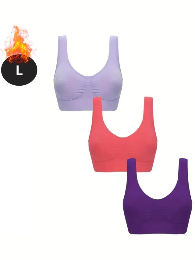 Livano BH Set Zonder Beugel - Zonder Bandjes - Push-up Bh's - Comfort Beha - Comfortabel - Sterk - Dames - 3 Pack - Gemengd 7