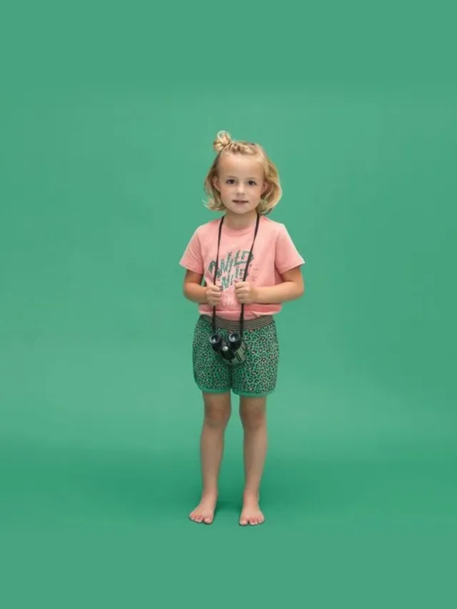 Charlie Choe Pyjama - Shortama - Groen - Roze - Panter