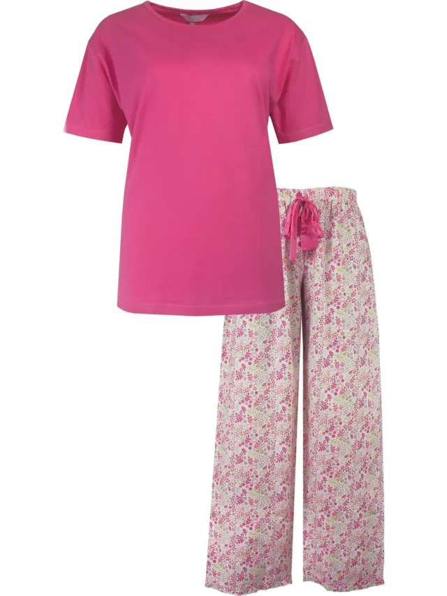 Tenderness Dames Pyjama - Katoen - Ronde Hals - Felroze