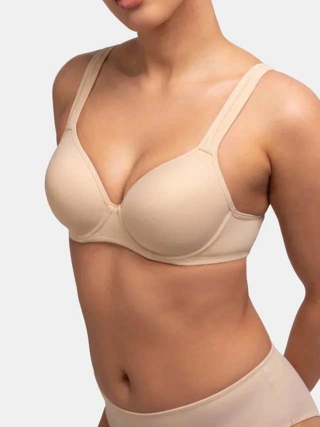 Dorina T-shirt BH met beugel - Rachel - 80C - beige.