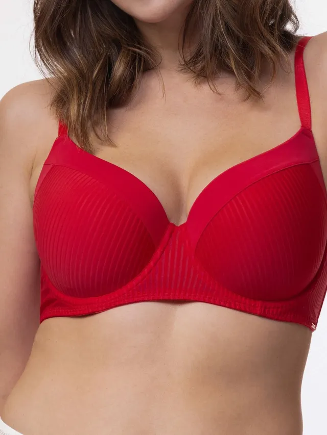 Dorina BH Carmen - T-shirt BH met Beugel - Grote maten bh met vulling met brede bh band - 95C - Zwart