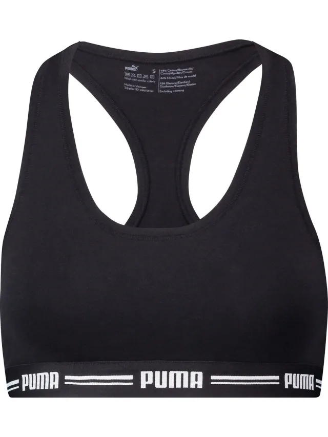 Puma Iconic Racerback Bra - Racerback Sport Beha - L - Zwart