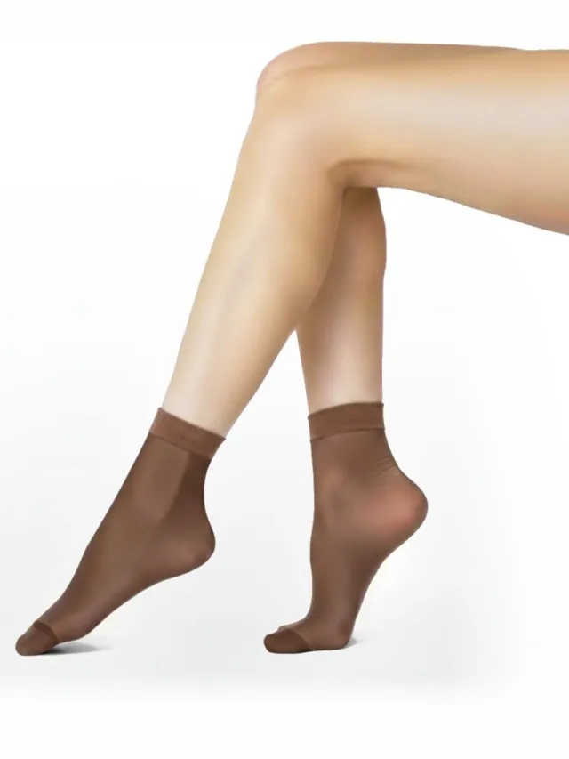 Caresse pantysokjes sheer 30 2-pack bruin