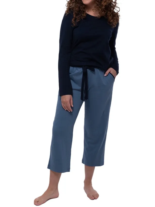 Ammann Dames pyjama Night & Home blauw