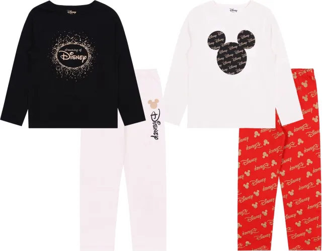 Disney 2x Meisjespyjama met lange mouwen Mickey Mouse DISNEY / 8-9 jaar 134 cm Zwart