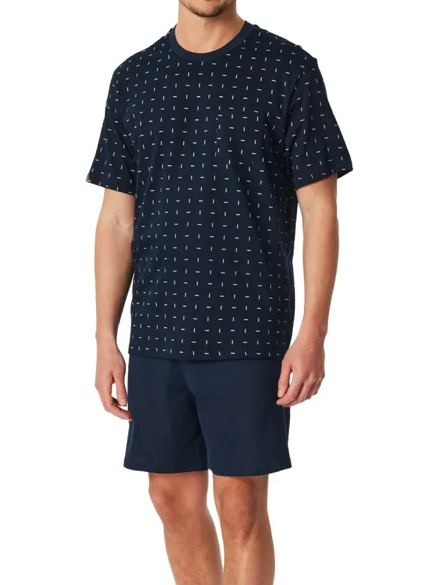 Schiesser Comfort Essentials – Pyjama – 181155 – Dark Blue donkerblauw