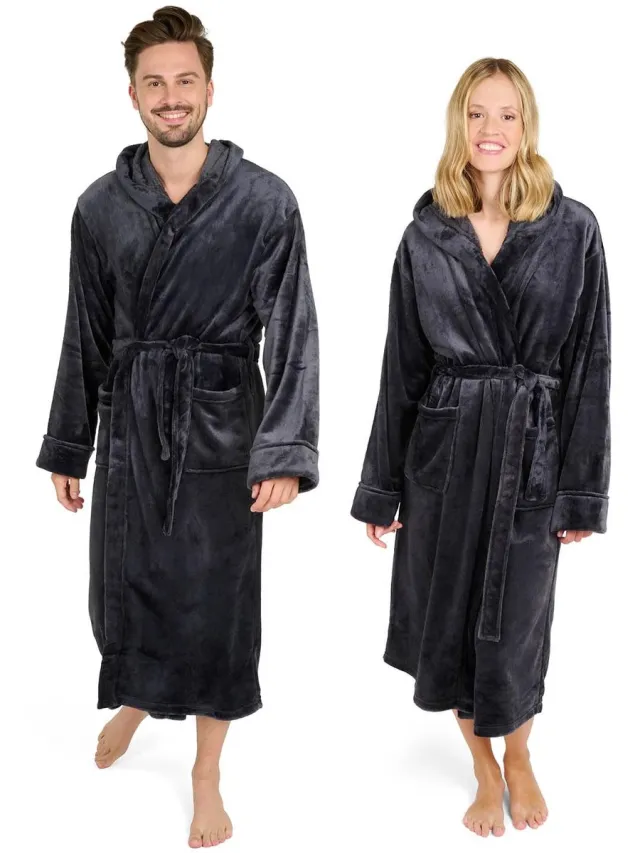 My Ninki ® Luxueuze Unisex Badjas met Kap en Zachte Stof voor Sauna en Douchecomfort zwart