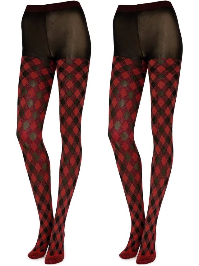 Merry Style Dames Panty 2 Pack - 60 DEN- Gedessineerd - 3D-technologie - Polyamide – Rot/Rot – S - MS-GB-317