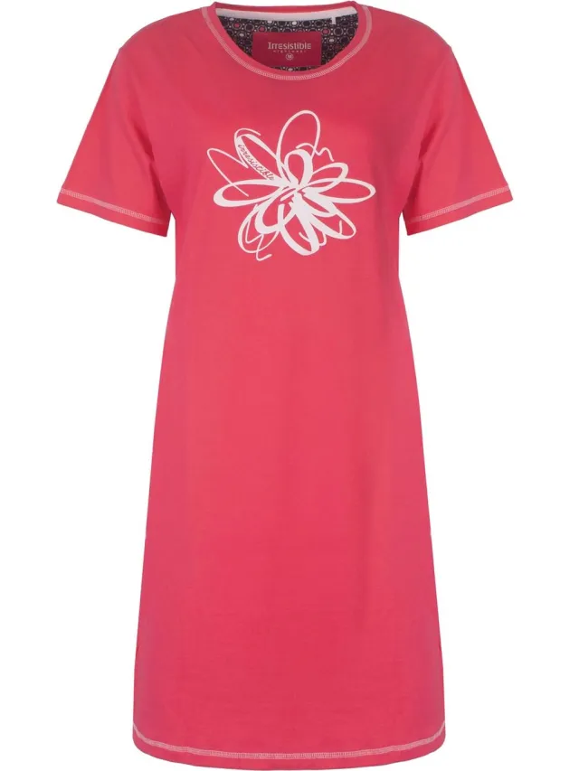 Irresistible Dames Nachthemd - Korte Mouwen - Rood