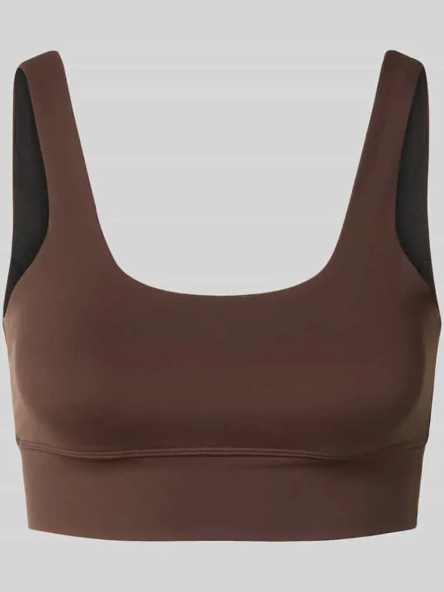 Varley Slim fit sport-bh met logoprint model 'Freesoft' Donkerbruin