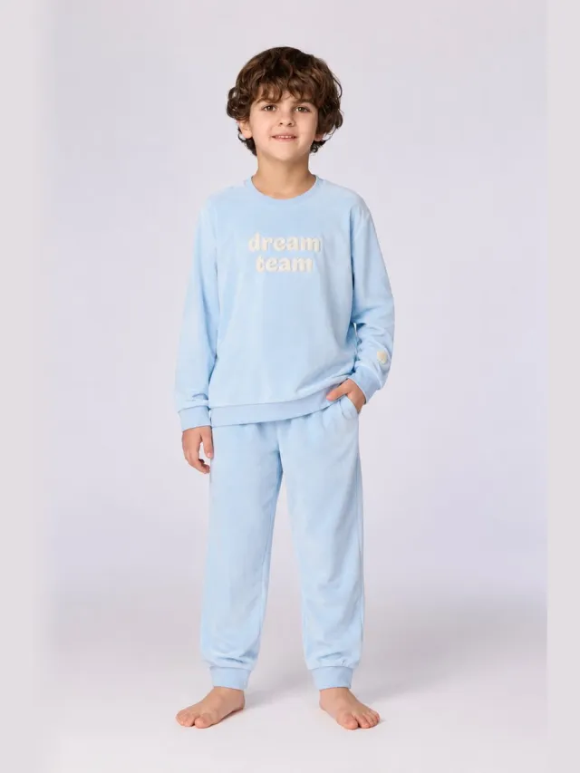 Woody Unisex pyjama lichtblauw