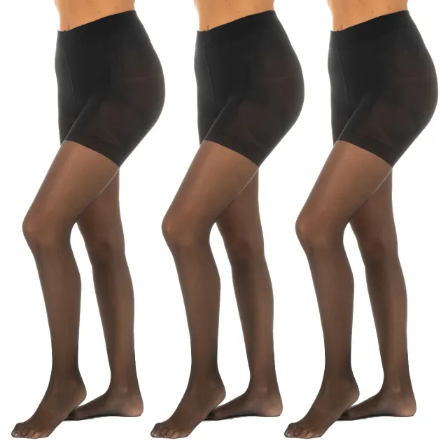 Jolie Folie Set-3 Push up Slipjes 20 Den PUSHUP20 vrouw zwart, foto 2