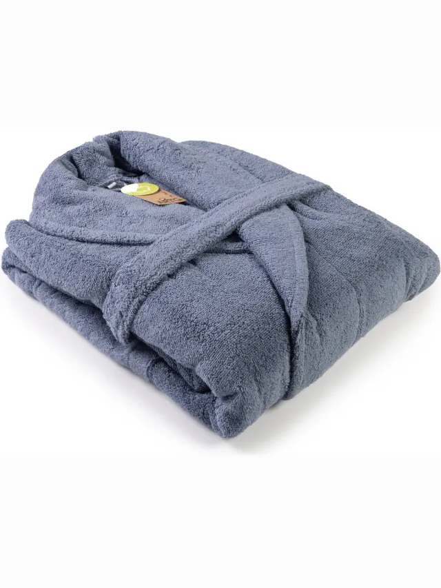 ARTG Robezz - Badjas Sjaalkraag - 100% Badstof Katoen - Spijkerstofblauw - Jeans Blue