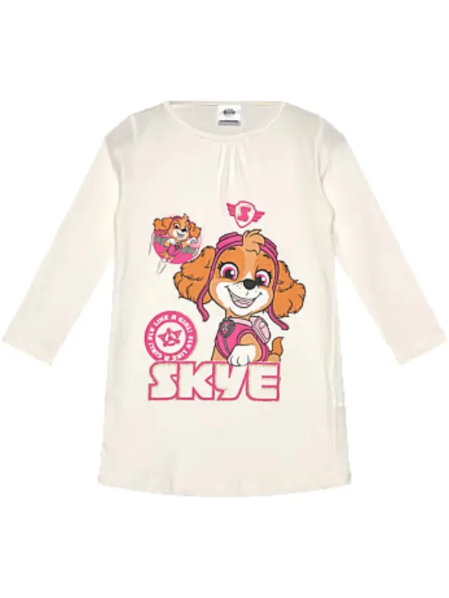 PAW Patrol Nachthemd - Skye - Lange Mouw - Katoen - Off White