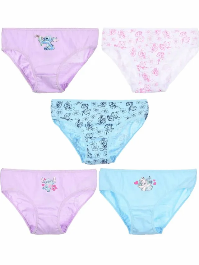 Disney Lilo & Stitch - Meisjesslips - Onderbroekjes - Set van 5 stuks - Geschenkverpakking - 5/6 jaar Roze