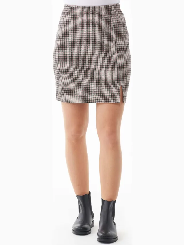 ORGANICATION dames vegan Minirok Houndstooth Meerkleurig