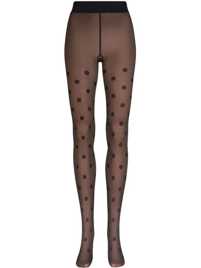 nur die Feinstrumpfhose Warm & Transparent Print Stippen