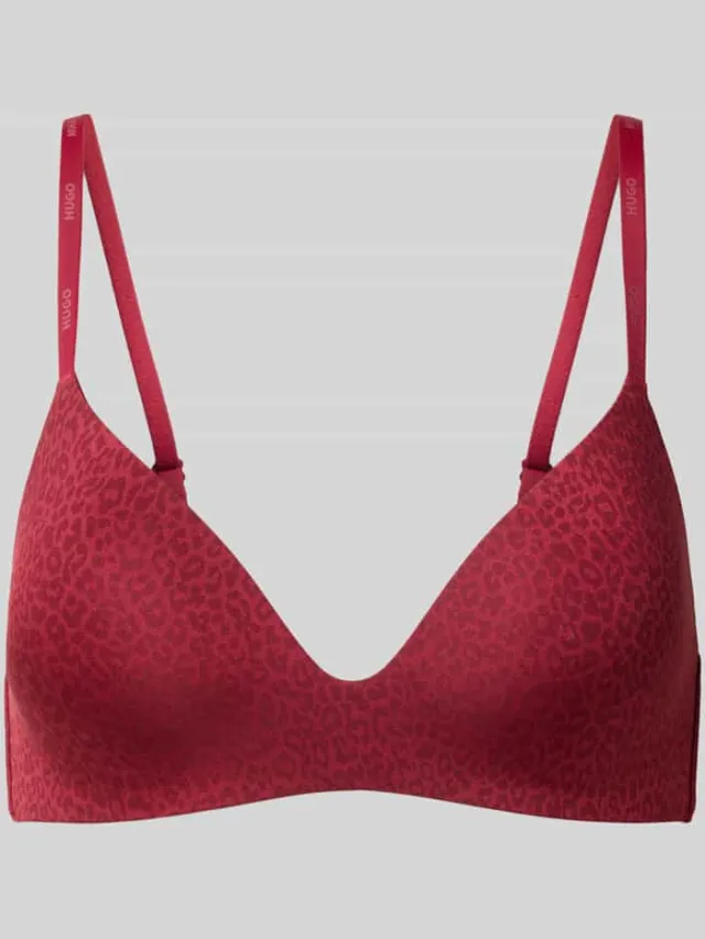 Hugo bh met label-spaghettibandjes model 'SHADOW' Bordeaux