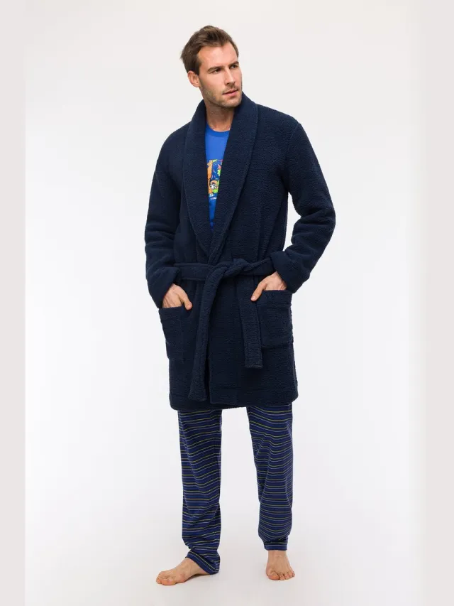 Woody badjas unisex - donkerblauw - 242-11-MDR-M/885