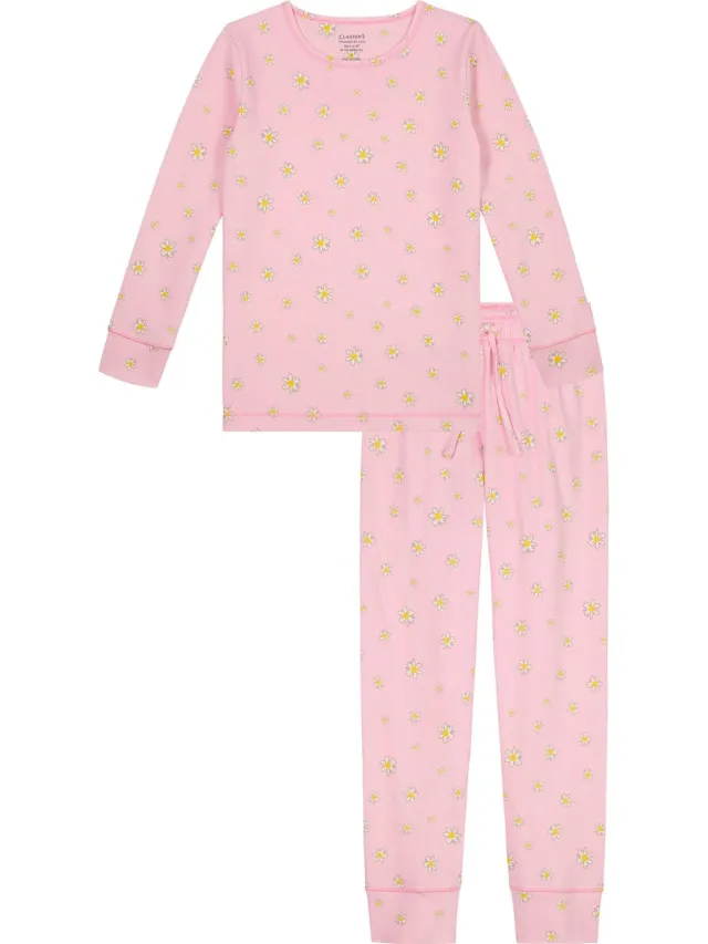Claesen's Pyjama - Daisy - 95% Katoen - 5% Lycra Roze