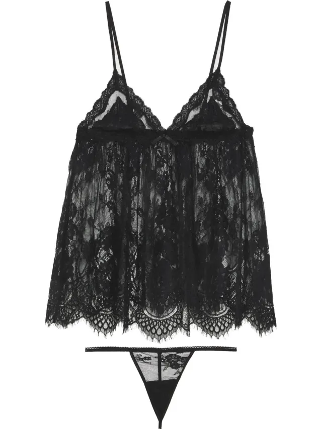 LingaDore COSMOPOLITAN Babydoll & String Black