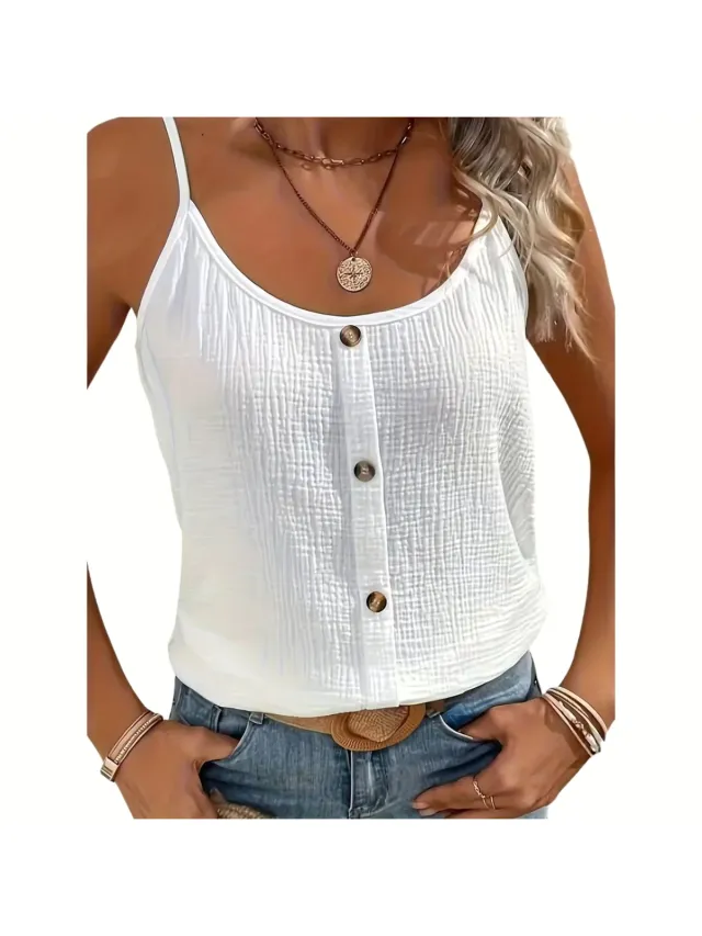 Currero Topje Dames - Top Kleding - Shirt - Blouse - Kort - Volwassen - Wit