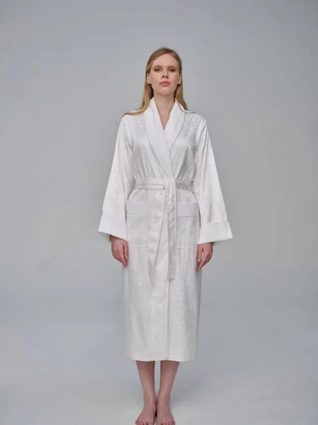 A Sense of Love Luxe Dames Silk Badjas Audrey / wit /