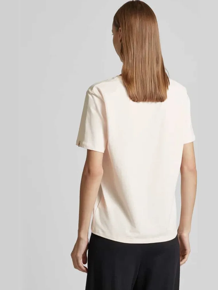 Boss T-shirt met labelprint lichtroze, foto 3