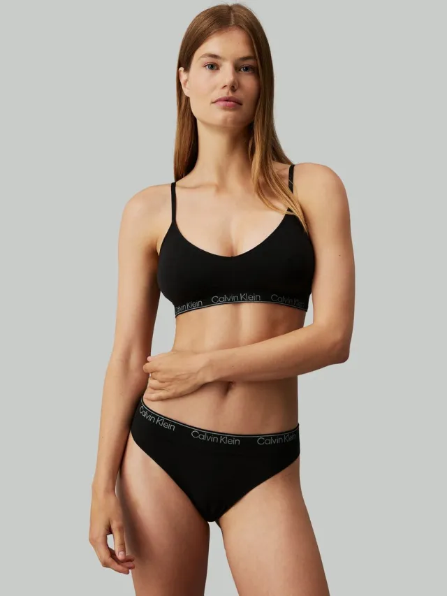 Calvin Klein dames naturals light lined triangle bralette zwart