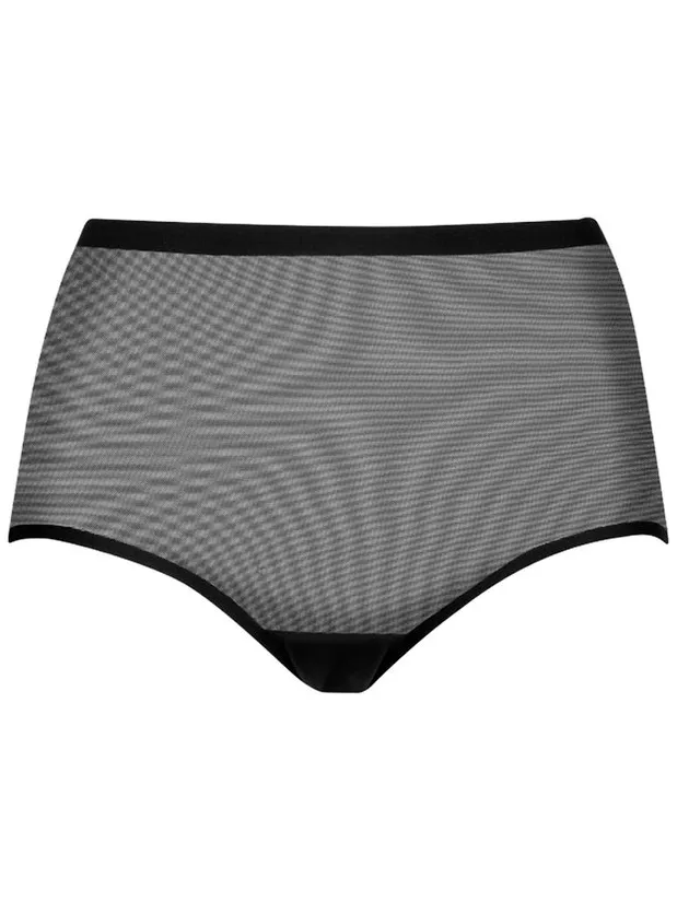 Bye Bra Vormgevende Tule Middelhoge Taille Slip Zwart