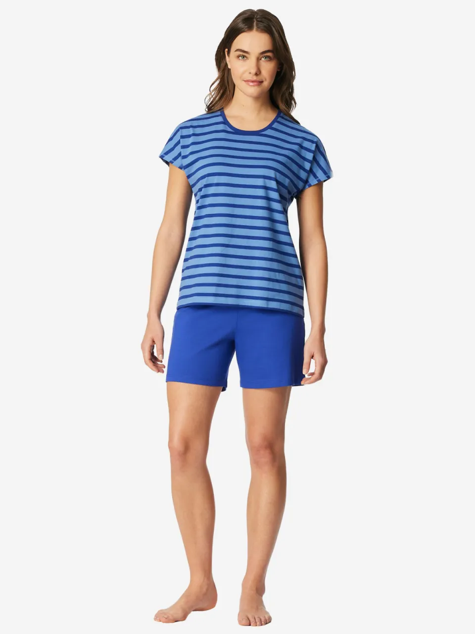 Schiesser Vrouwen Pyjama Casual Essentials blauw, foto 2