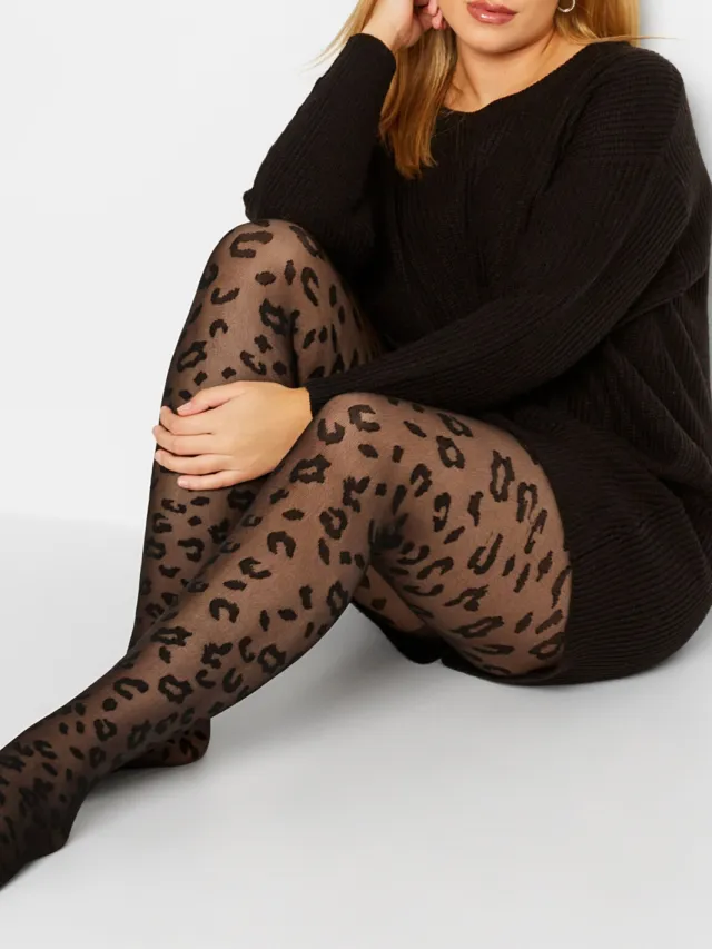 Yours Panty Met Luipaardprint In Zwartsize 62-64 Black