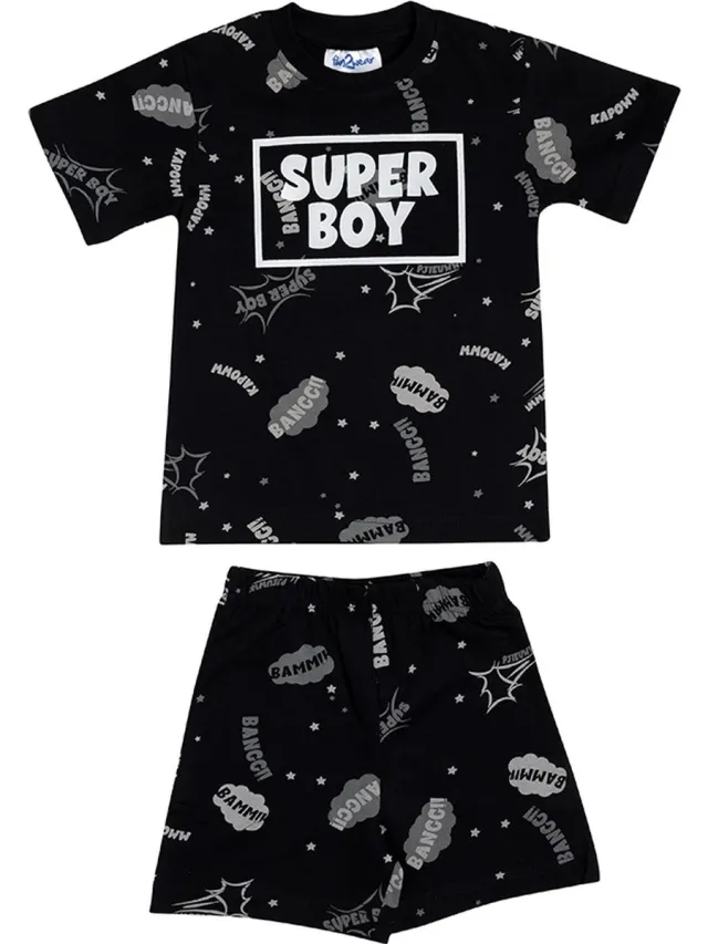 Fun2Wear Super Boy Shortama Zwart