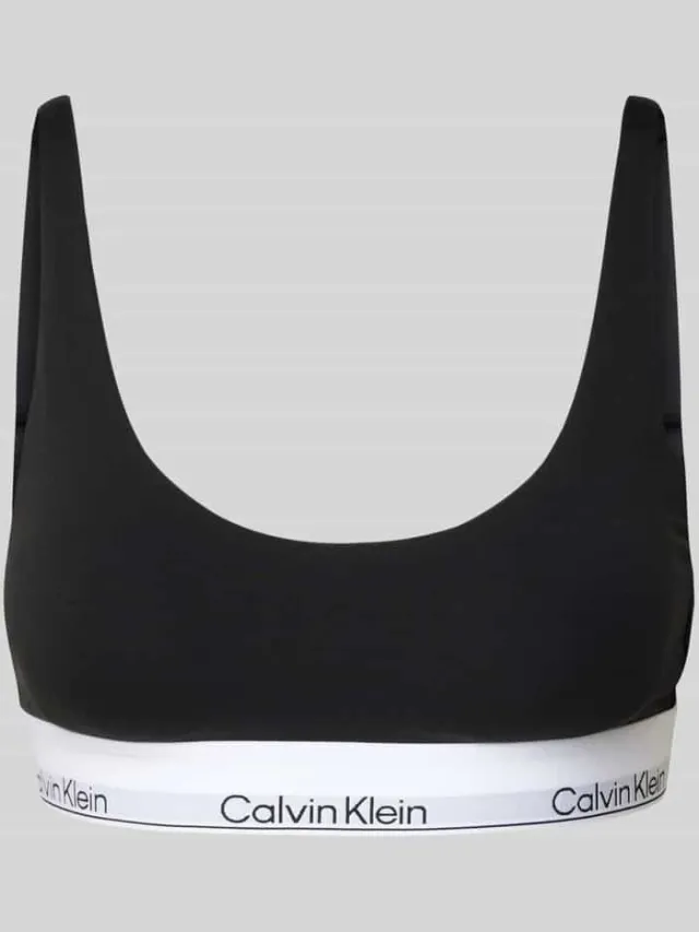 Calvin Klein Bralette met logostitching Zwart