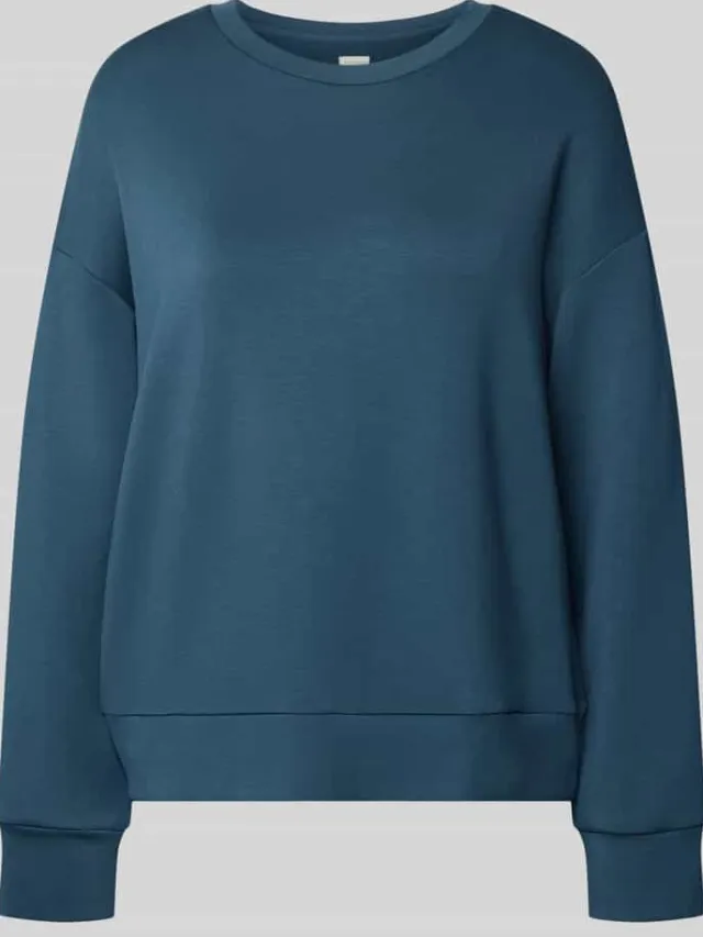Schiesser Sweatshirt met ronde hals en labeldetail blauw, foto 2